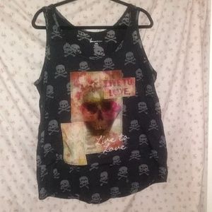Cute Skull Tank "Live to Love"